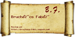 Bruchács Fabó névjegykártya